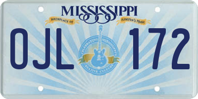 MS license plate OJL172