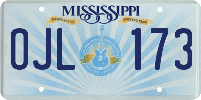 MS license plate OJL173