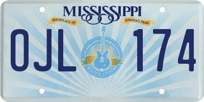 MS license plate OJL174