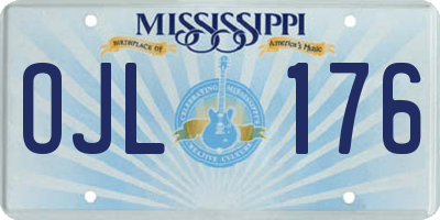 MS license plate OJL176