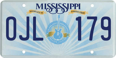 MS license plate OJL179