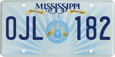 MS license plate OJL182
