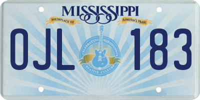 MS license plate OJL183