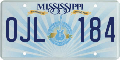 MS license plate OJL184