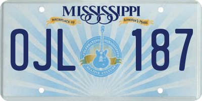 MS license plate OJL187