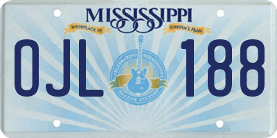 MS license plate OJL188