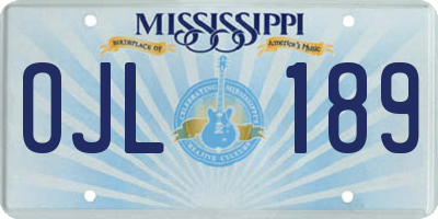 MS license plate OJL189