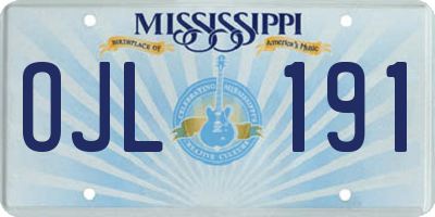 MS license plate OJL191
