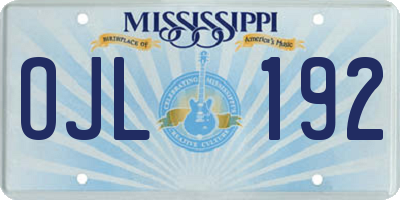MS license plate OJL192