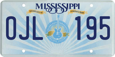 MS license plate OJL195