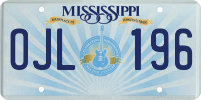 MS license plate OJL196