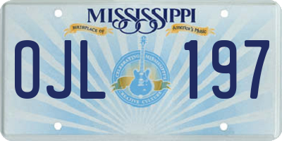 MS license plate OJL197
