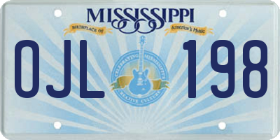 MS license plate OJL198