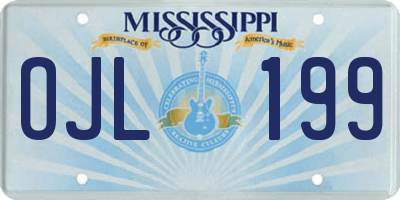 MS license plate OJL199