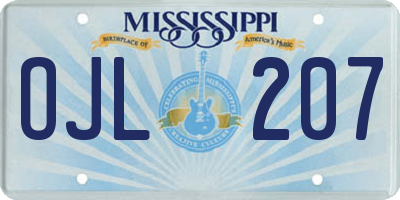 MS license plate OJL207