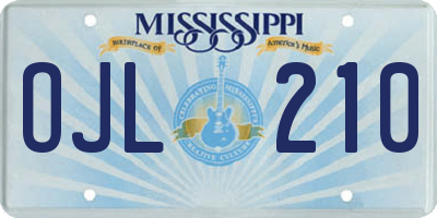 MS license plate OJL210