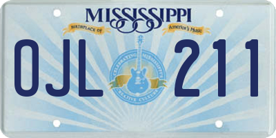 MS license plate OJL211