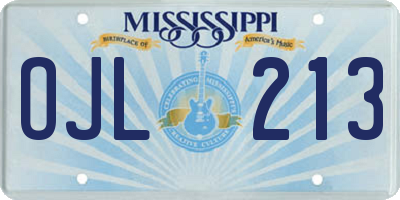 MS license plate OJL213