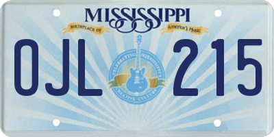 MS license plate OJL215