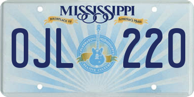 MS license plate OJL220