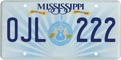 MS license plate OJL222