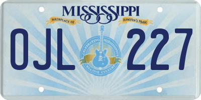 MS license plate OJL227