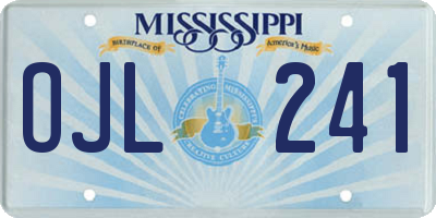 MS license plate OJL241