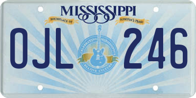 MS license plate OJL246