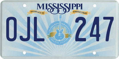 MS license plate OJL247