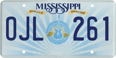 MS license plate OJL261