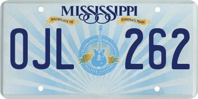 MS license plate OJL262