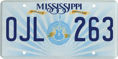MS license plate OJL263