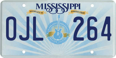 MS license plate OJL264