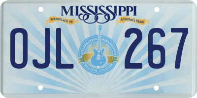 MS license plate OJL267