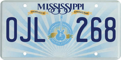 MS license plate OJL268