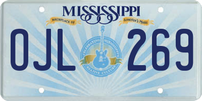 MS license plate OJL269