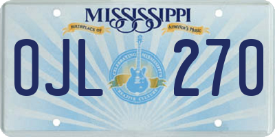 MS license plate OJL270