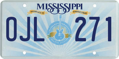 MS license plate OJL271