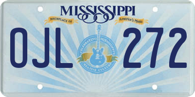 MS license plate OJL272