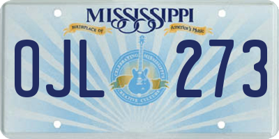 MS license plate OJL273