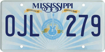MS license plate OJL279