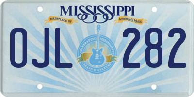 MS license plate OJL282