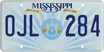 MS license plate OJL284