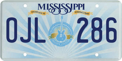 MS license plate OJL286
