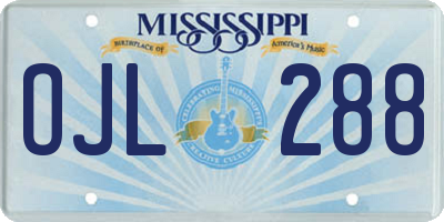 MS license plate OJL288