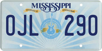 MS license plate OJL290