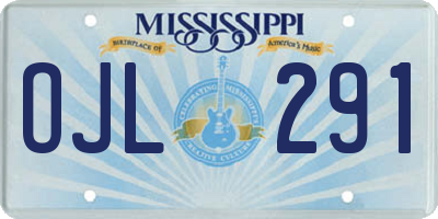 MS license plate OJL291