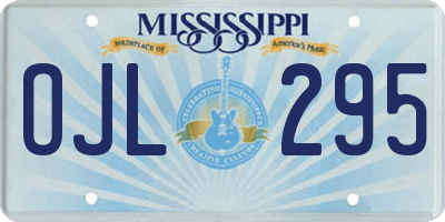 MS license plate OJL295