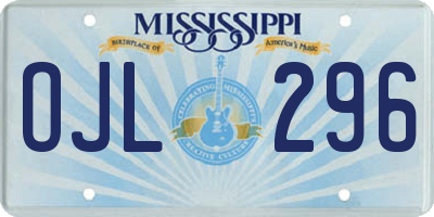 MS license plate OJL296
