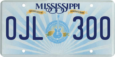 MS license plate OJL300